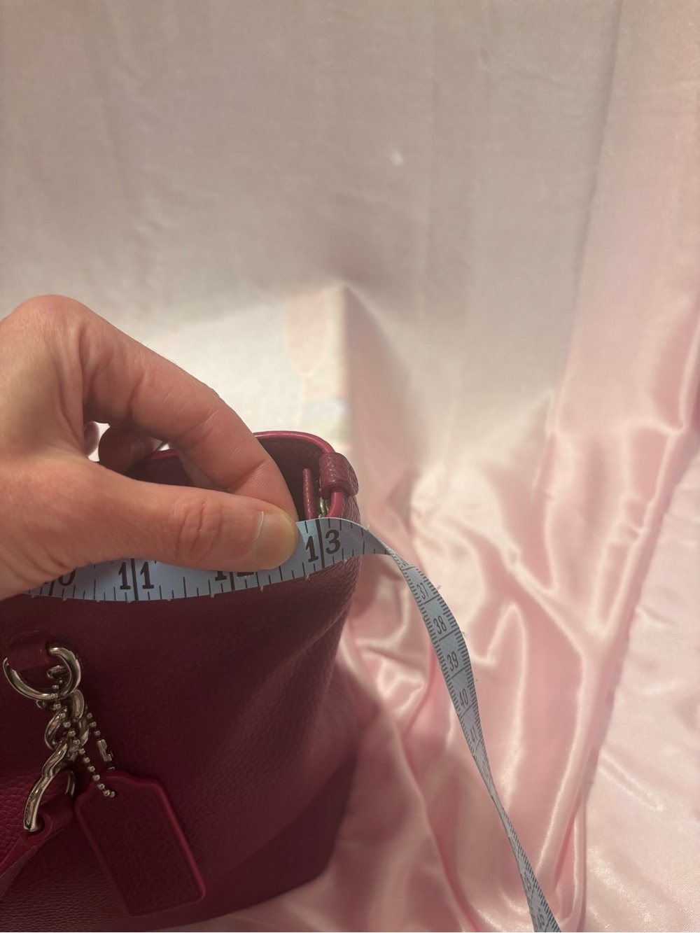Coach Pebbled Leather Tote in Berry Plum - Picture 8 of 13